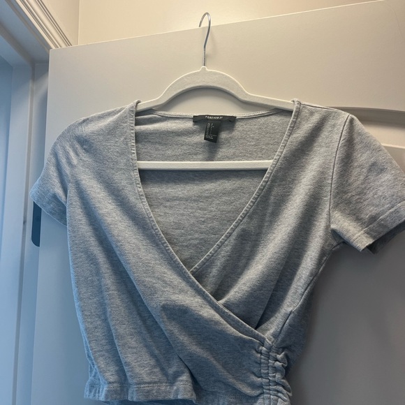 Forever 21 - Crossover gray going-out top size small - Picture 2 of 3